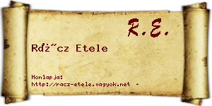 Rácz Etele névjegykártya