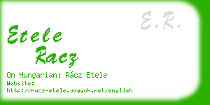 etele racz business card