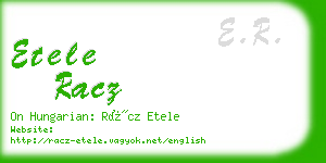 etele racz business card